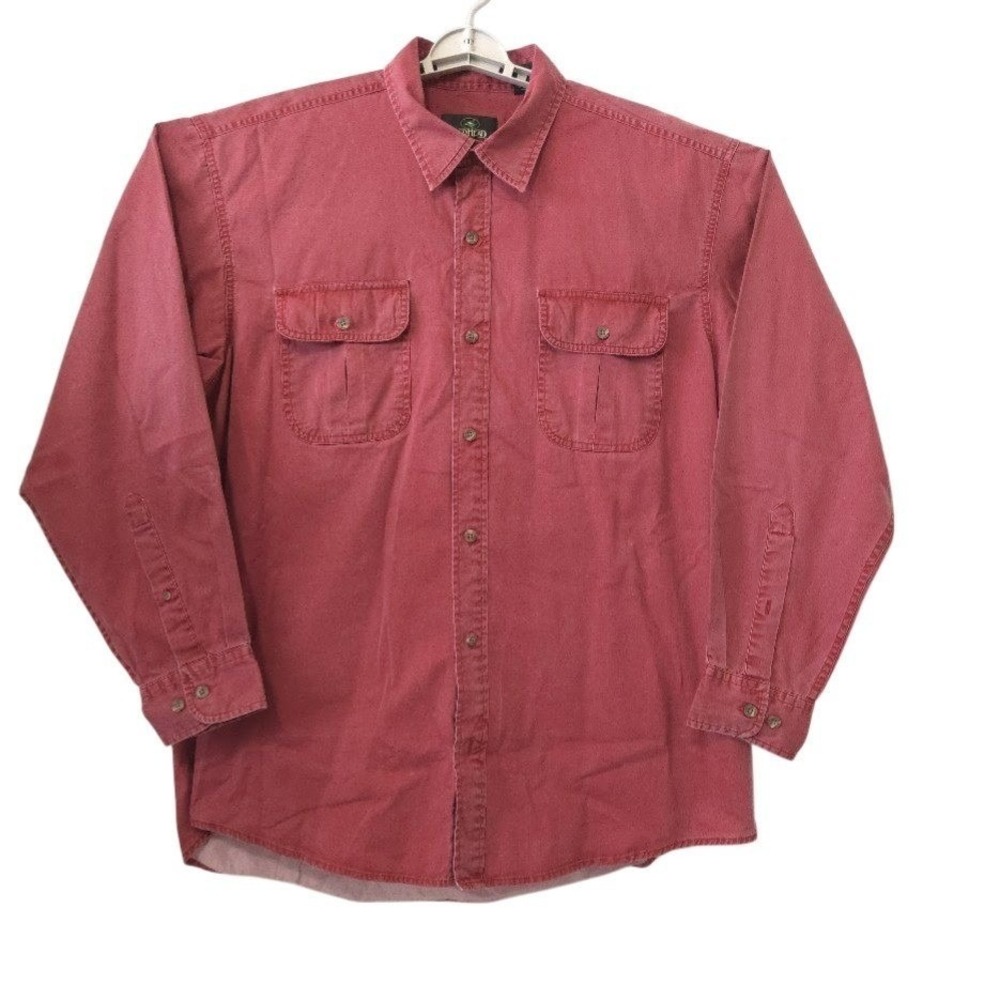 RedHead Mens XL‎ Long Sleeve Button Down Work Shirt Cotton Utility Flap Pocket